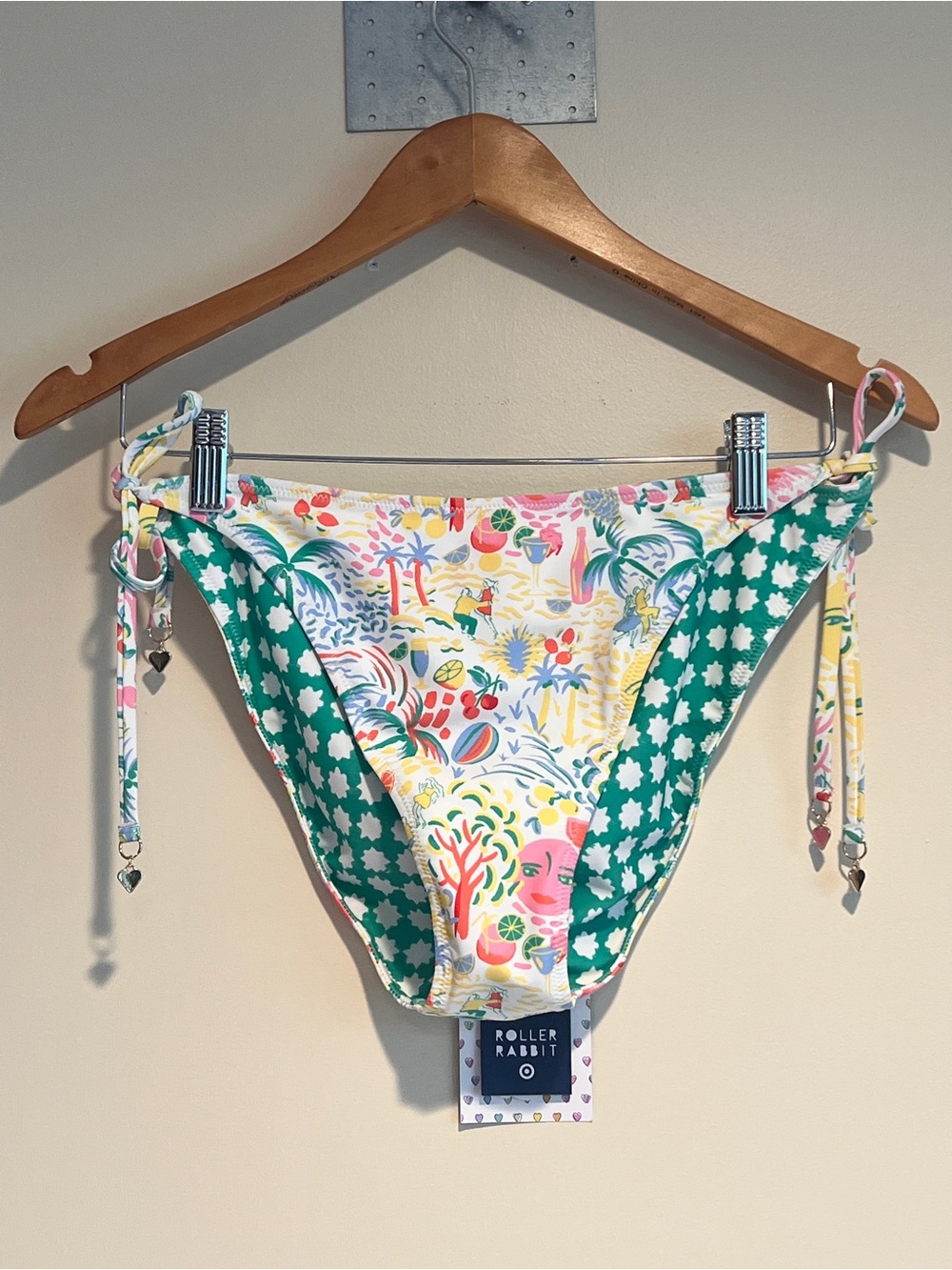 Roller Rabbit x Target Reversible Bikini Bottom Sz Large NWT Tropical Beachwear